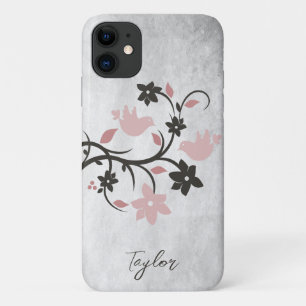 Funda Para iPhone 11 Estuche para iPhone Funda-Mate Pink Lovebirds pers