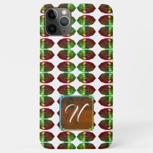 Funda Para iPhone 11 Pro Max Estuche para iPhone Gemstone verde Monograma marqu