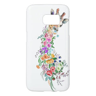 Funda Para Samsung Galaxy S7 Estuche para iPhone Giraffe de flores coloridas