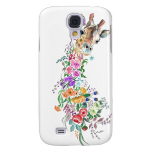 Carcasa Para Galaxy S4 Estuche para iPhone Giraffe de flores coloridas