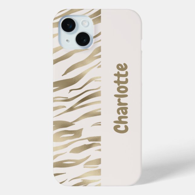 Funda De Case-Mate Para iPhone Estuche para iPhone Gold de tigre personalizado (Reverso )
