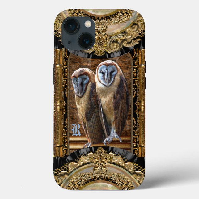 Funda De Case-Mate Para iPhone Estuche para iPhone Hanivel Prey Owl Monograma Fun (Reverso )