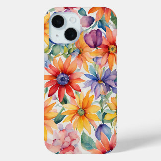 Funda Para iPhone 15 Estuche para iPhone / iPad de color floral y acuar