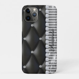 Funda Para iPhone 11 Pro Estuche para iPhone / iPad negro con monograma pur