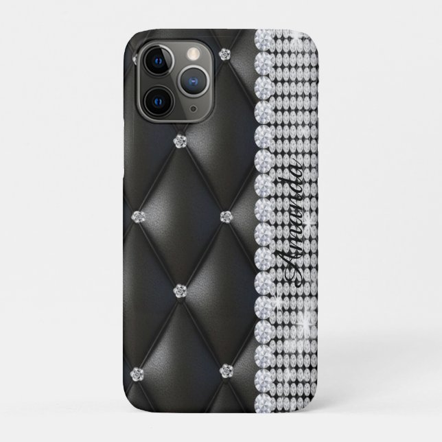Funda De Case-Mate Para iPhone Estuche para iPhone / iPad negro con monograma pur (Reverso)