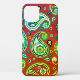 Funda Para iPhone 12 Estuche para iPhone / iPad Paisley Red and Green