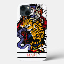 Estuche para iPhone / iPad TIGER Y DRAGON NOMBRE P