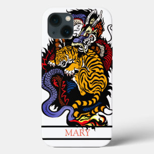 Funda Para iPhone 13 Estuche para iPhone / iPad TIGER Y DRAGON NOMBRE P