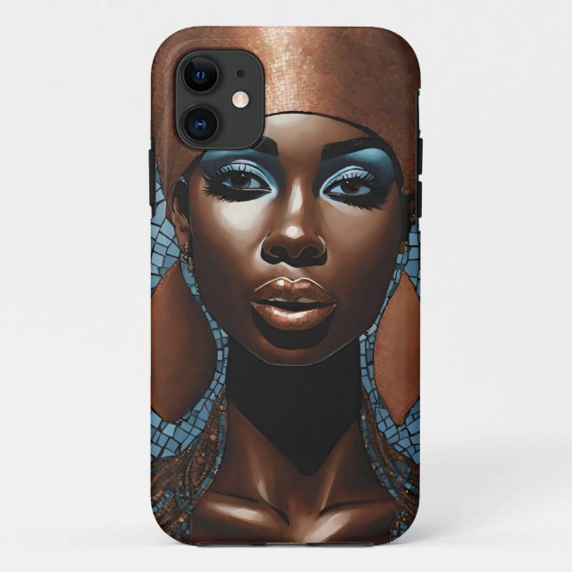 Funda De Case-Mate Para iPhone Estuche para iPhone / iPad Woman Mosaic Copper Blu (Reverso)