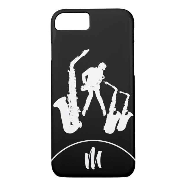 Funda De Case-Mate Para iPhone Estuche para iPhone Jazz Sax White Saxophonist Mon (Reverso)