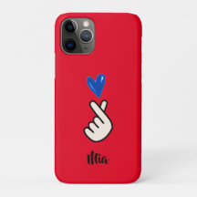 Estuche para iPhone K-pop coreano de mano corazón 