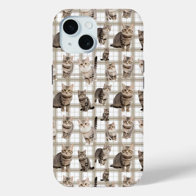 Funda De Case-Mate Para iPhone Estuche para iPhone Kitty Cat 15 Phone (Reverso )