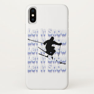 Funda Para iPhone X Estuche para iPhone Let It Snow Skier