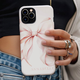 Funda Para iPhone 13 Estuche para iPhone ligero rosa Bow / iPad