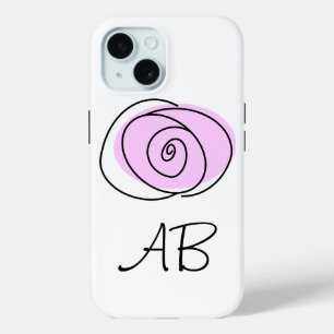 Funda Para iPhone 15 Estuche para iPhone Lilac "Monograma" Rosa