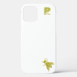 Funda Para iPhone 12 Estuche para iPhone moda Gold Bee Monograma Funda-
