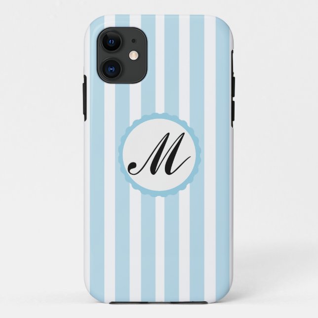 Funda De Case-Mate Para iPhone Estuche para iPhone monograma de Personalizado bla (Reverso)