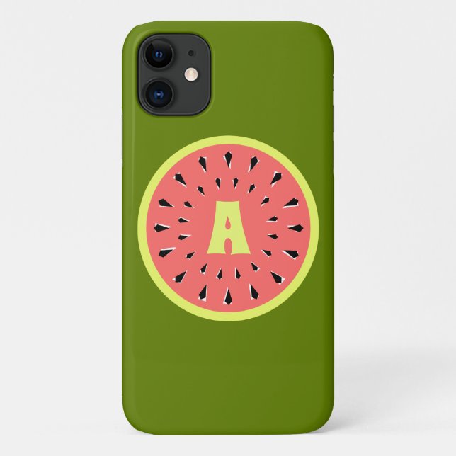 Funda De Case-Mate Para iPhone Estuche para iPhone 'Monograma' rosa de sandía (Reverso)