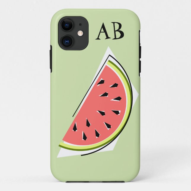 Funda De Case-Mate Para iPhone Estuche para iPhone "Monograma" verde de sandía (Reverso)