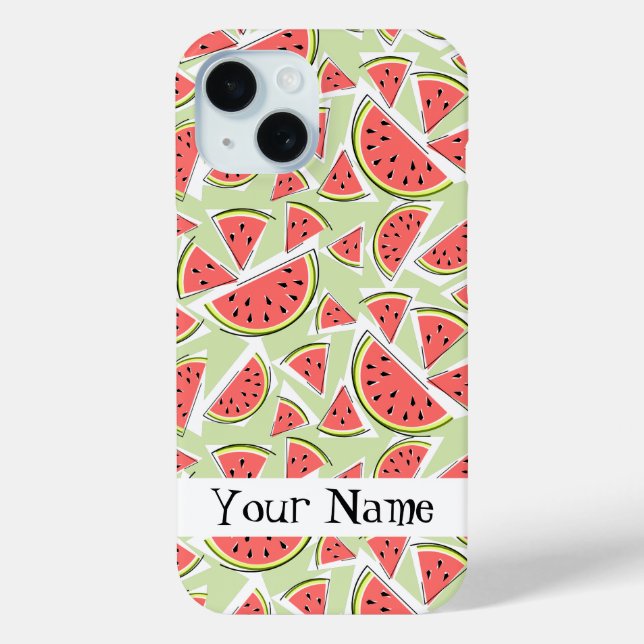 Funda De Case-Mate Para iPhone Estuche para iPhone multiverde Watermelon 'Name' (Reverso )