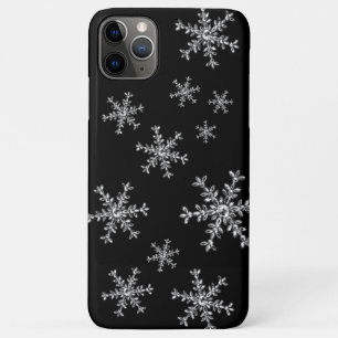 Funda Para iPhone 11 Pro Max Estuche para iPhone negro Crystal Snowflakes