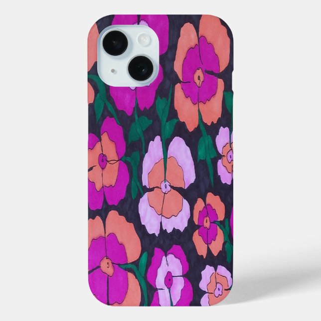 Funda De Case-Mate Para iPhone Estuche para iPhone negro y Naranja rosa (Reverso )