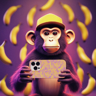 12 Estuche para iPhone Neon Bananas Funda púrpura-Ma