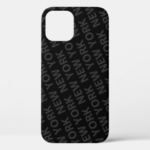 Funda Para iPhone 12 Estuche para iPhone New York Pattern Gray oscuro F