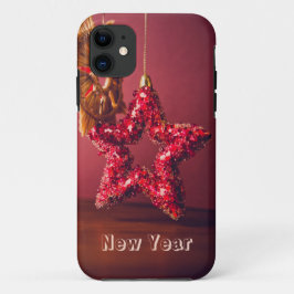Funda Para iPhone 11 Estuche para IPhone Ornament de Estrella Roja