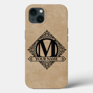 Funda Para iPhone 13 Estuche para iPhone Ornate Monogram Design Funda-M