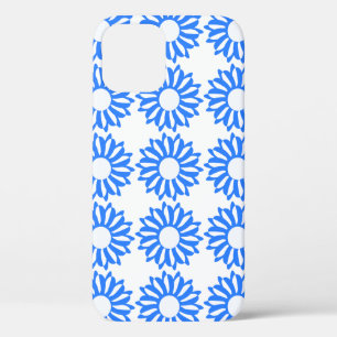 12 Estuche para iPhone para Funda Floral azul bonito-