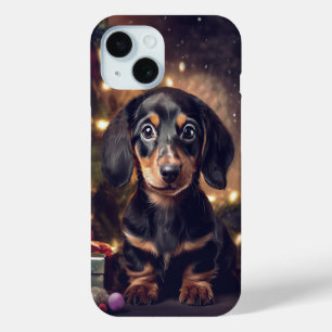 Funda Para iPhone 15 Estuche para iPhone para Navidades de cachorro de 