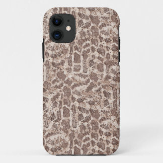 Funda Para iPhone 11 Estuche para iPhone para piel de serpiente marrón 