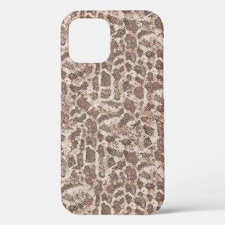 Funda Para iPhone 12 Estuche para iPhone para piel de serpiente marrón 