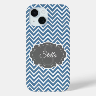 Funda Para iPhone 15 Estuche para iPhone personalizado de Blue Chevron