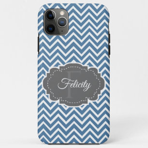 Funda Para iPhone 11 Pro Max Estuche para iPhone personalizado de Blue Chevron