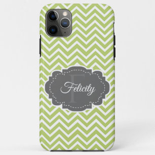 Funda Para iPhone 11 Pro Max Estuche para iPhone personalizado de Chevron Green