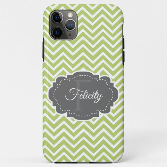 Funda De Case-Mate Para iPhone Estuche para iPhone personalizado de Chevron Green (Reverso)