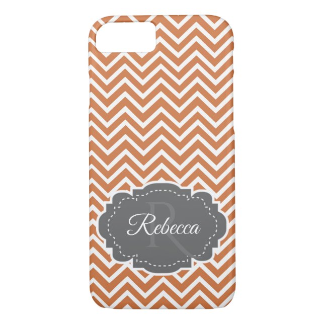 Funda De Case-Mate Para iPhone Estuche para iPhone personalizado de Chevron naran (Reverso)