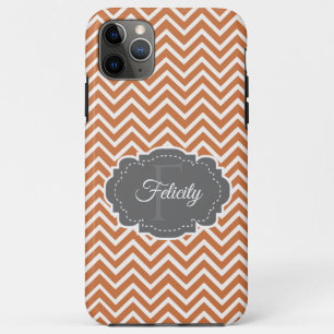 Funda Para iPhone 11 Pro Max Estuche para iPhone personalizado de Chevron naran