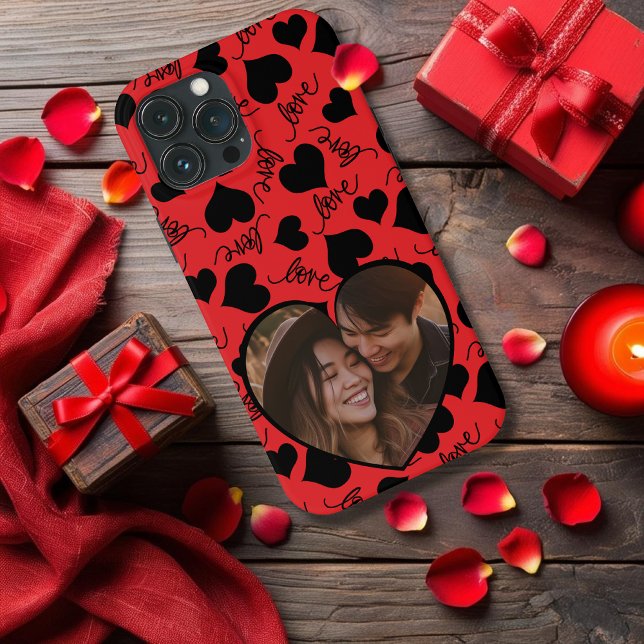 Funda De Case-Mate Para iPhone Estuche para iPhone personalizado | Diseño de amor (Custom iPhone Case | Heart-Shaped LOVE Design red)