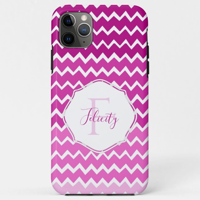 Funda De Case-Mate Para iPhone Estuche para iPhone personalizado Ombre Chevron ro (Reverso)