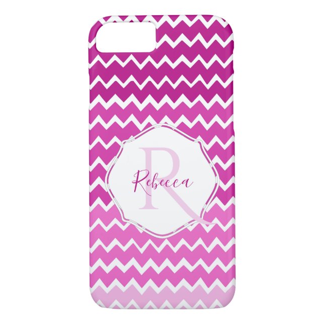 Funda De Case-Mate Para iPhone Estuche para iPhone personalizado Ombre Chevron ro (Reverso)