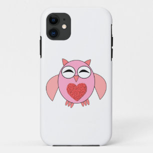 title_seo2 Estuche para iPhone Pink Love Heart Owl