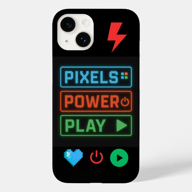 Funda De Case-Mate Para iPhone Estuche para iPhone Pixels Power Play - Teléfono R (Reverso )