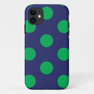 Funda Para iPhone 11 Estuche para iPhone Polka Dot Navy azul y verde