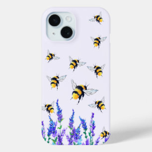 Funda Para iPhone 15 Estuche para iPhone Primavera Flores y Abejas