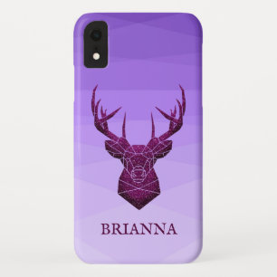 Funda Para iPhone XR Estuche para iPhone Purple Polygonal Deer Funda-Ma