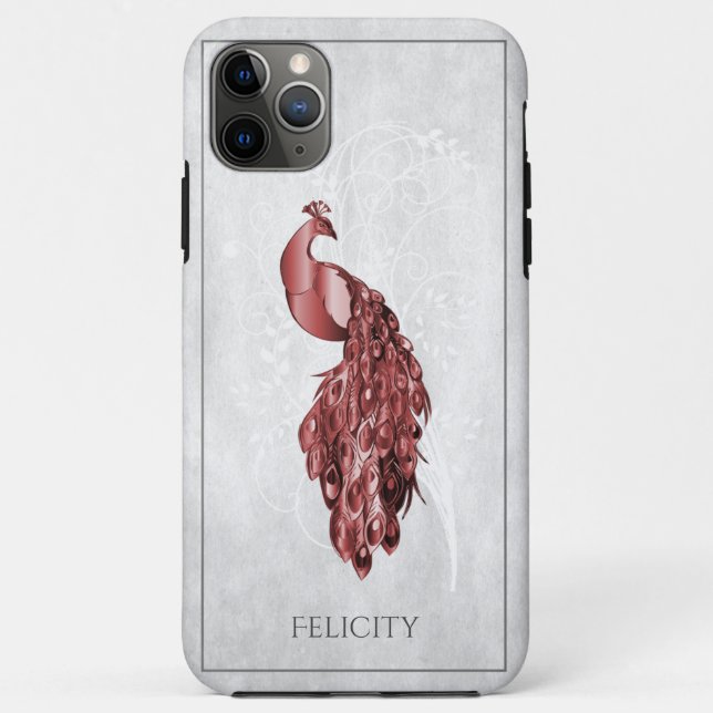 Funda De Case-Mate Para iPhone Estuche para iPhone Red Elegant Peacock Funda-Mate (Reverso)
