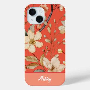 Funda Para iPhone 15 Estuche para iPhone Red Mango Spring Wild Flower